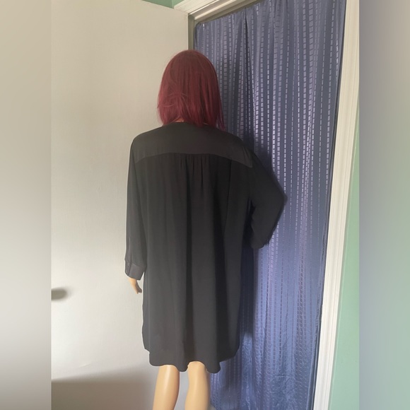 Eileen Fisher 100% Silk Black Mini Dress L - Picture 7 of 9